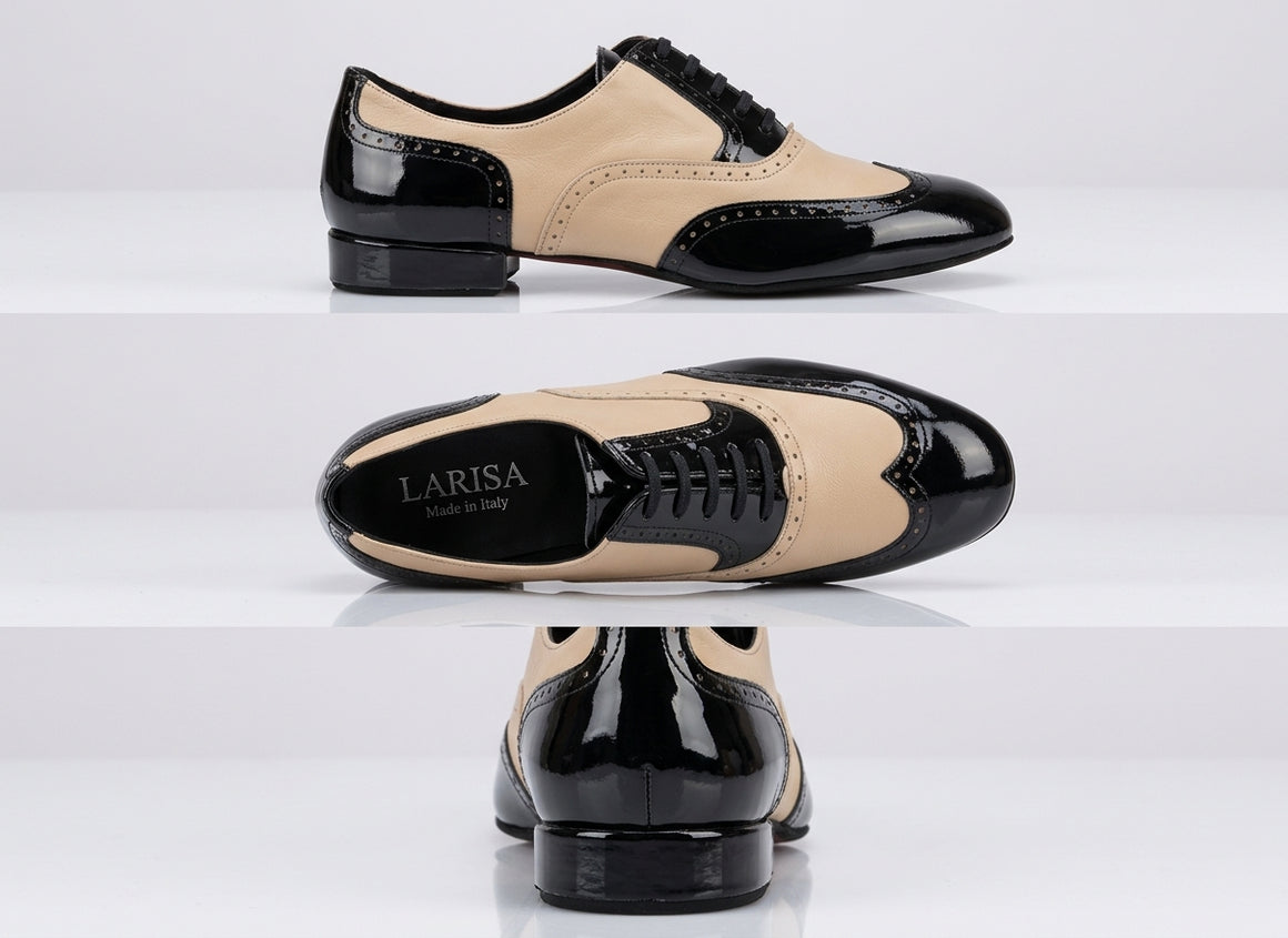 Franklin Black Patent and beige leather (811)