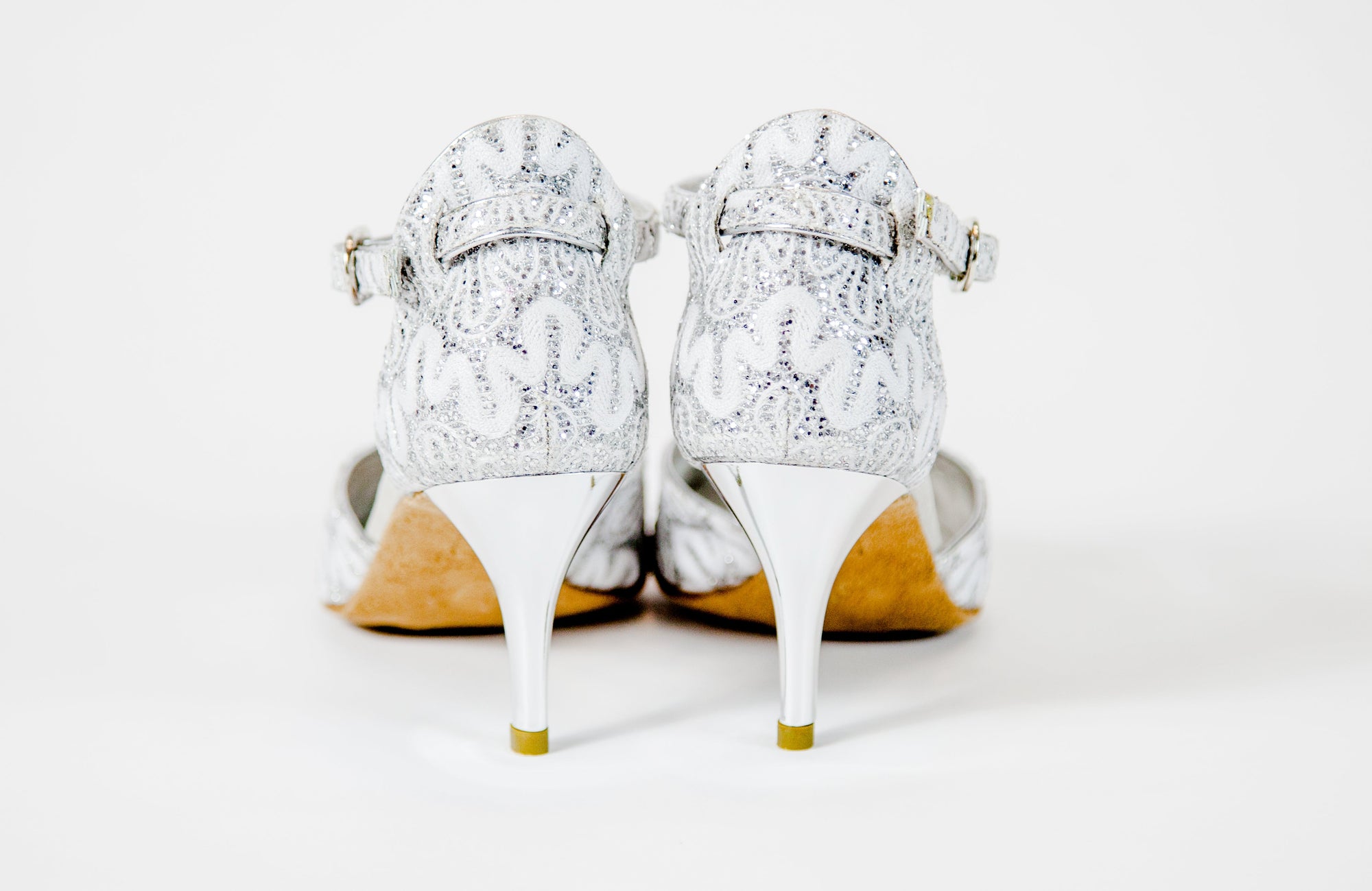 Marlene Pizzo Bianco 70R white lace dance sandal, detail