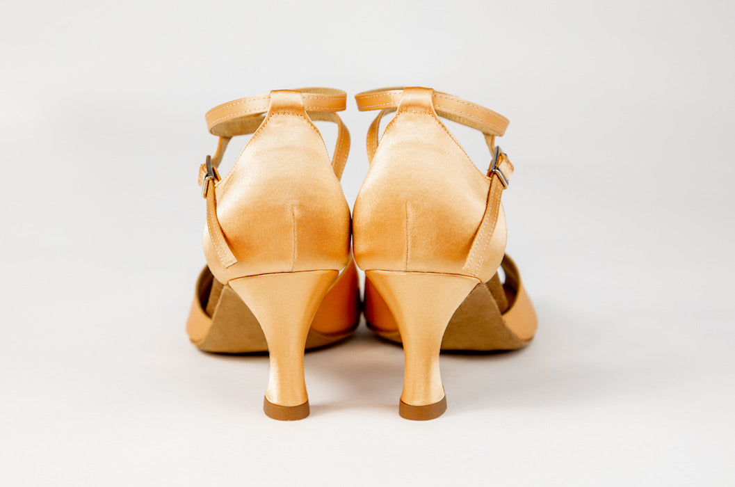 Angela flesh satin 70R (L2SS) plain satin dance sandal, detail