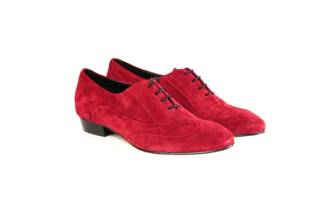 MENS RED SUEDE DANCE SHOES WEDDING SPECIAL OCCASIONS