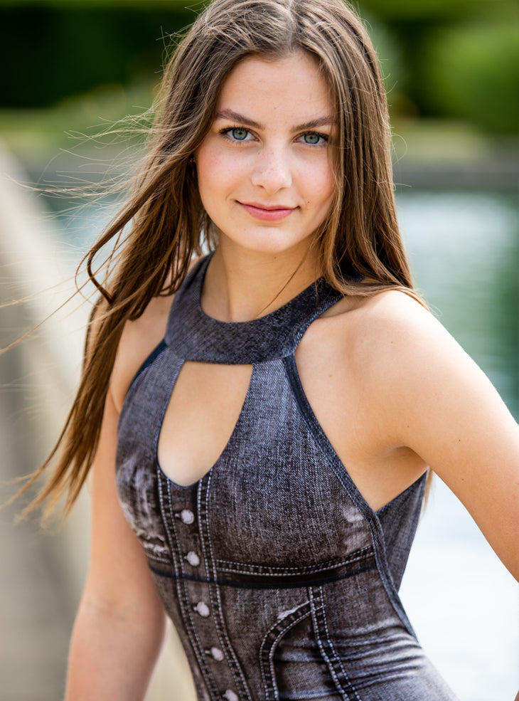 Jumpsuit Black Denim effect (318)