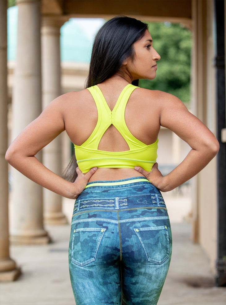 Leggings Khaki green denim (784-1)