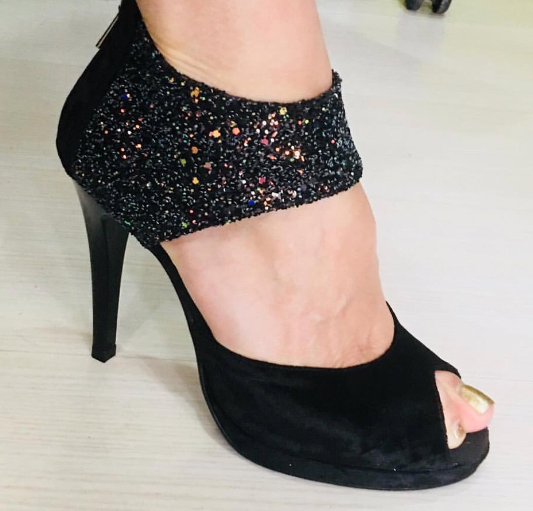 Wanda Velvet Nero Crystal Platform 115mm (785)