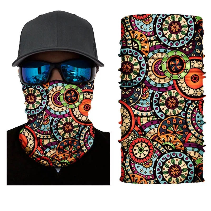 Fish Pattern Bandana Men Cycling Face Mask Running Hiking