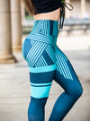 Yoga Leggings navy and turquoise